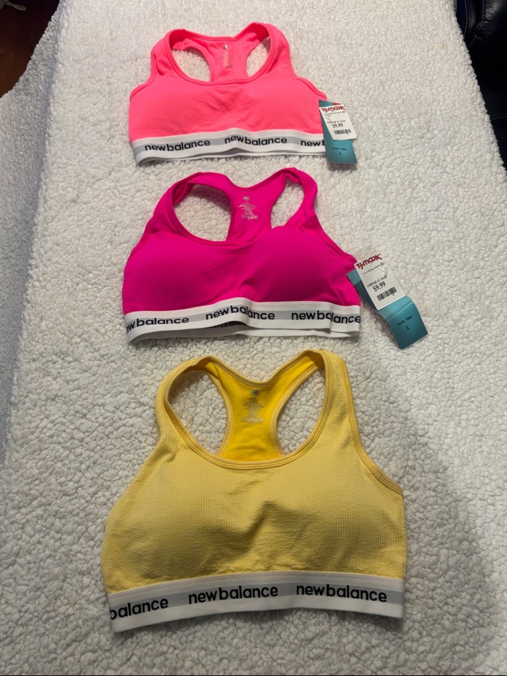 New Balance Racerback Sports Bras - Neon Pink & Hot Pink
